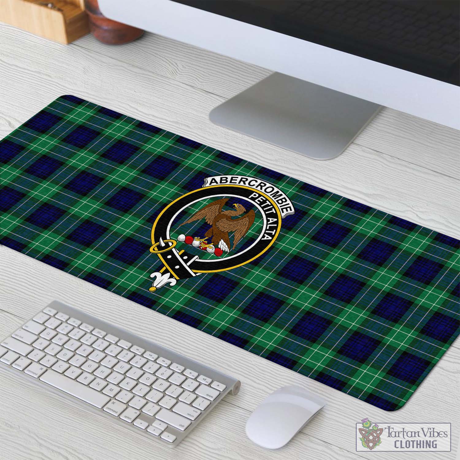 Tartan Vibes Clothing Abercrombie Tartan Mouse Pad with Family Crest
