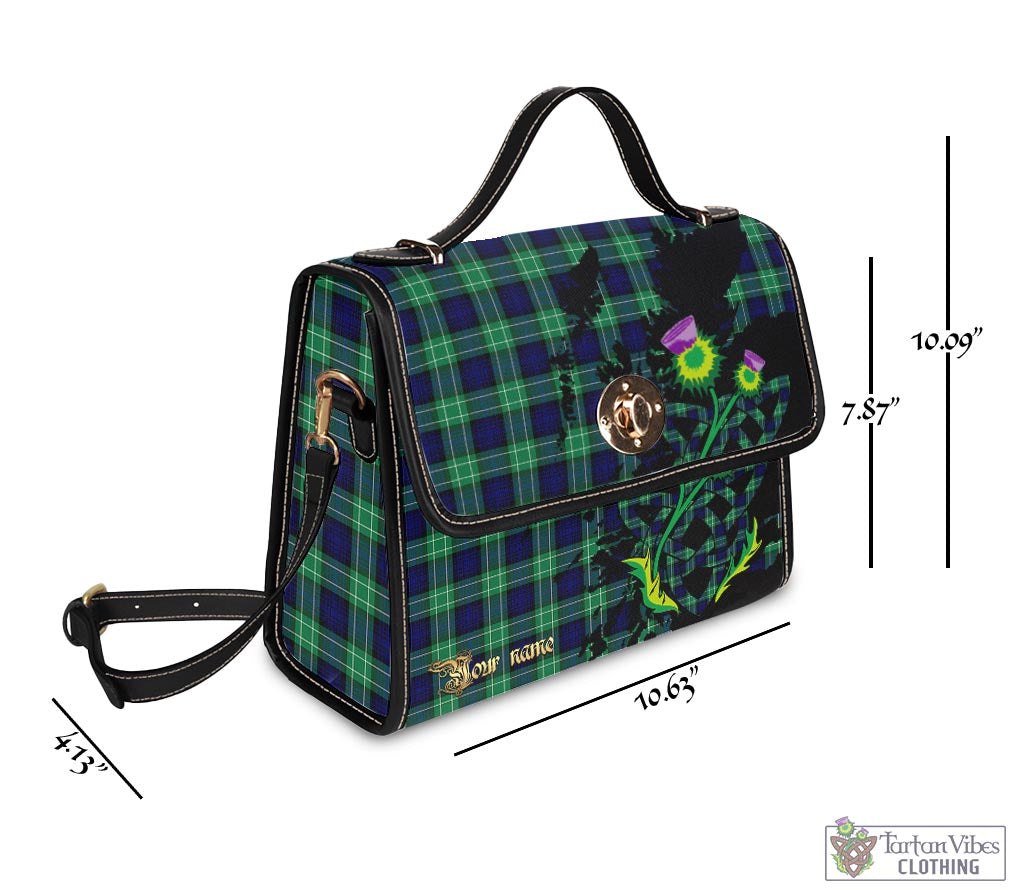 Tartan Vibes Clothing Abercrombie Tartan Waterproof Canvas Bag with Scotland Map and Thistle Celtic Accents
