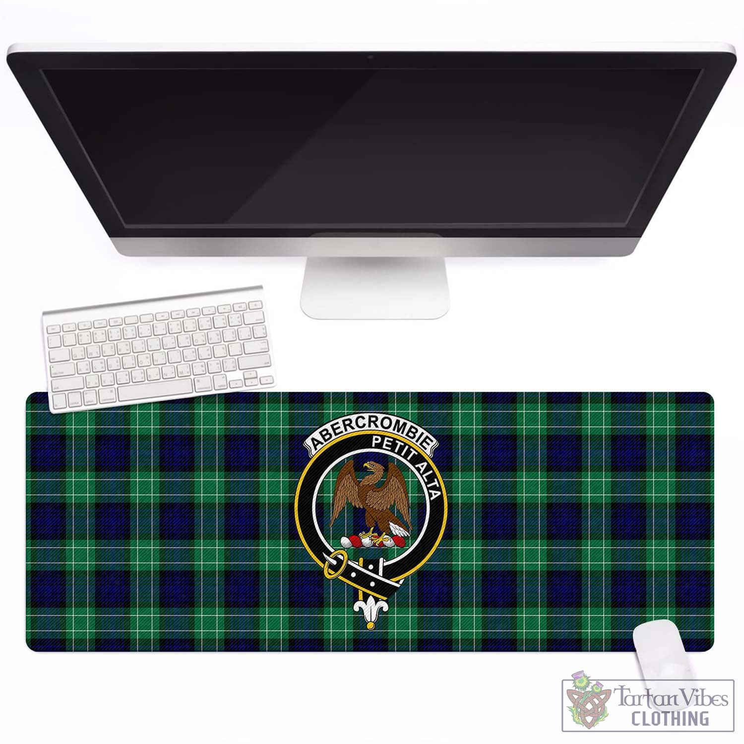 Tartan Vibes Clothing Abercrombie Tartan Mouse Pad with Family Crest