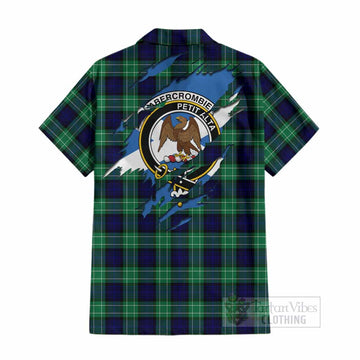 Abercrombie Clan Crest In Me Tartan Cotton Hawaiian Shirt Scotland Flag Style
