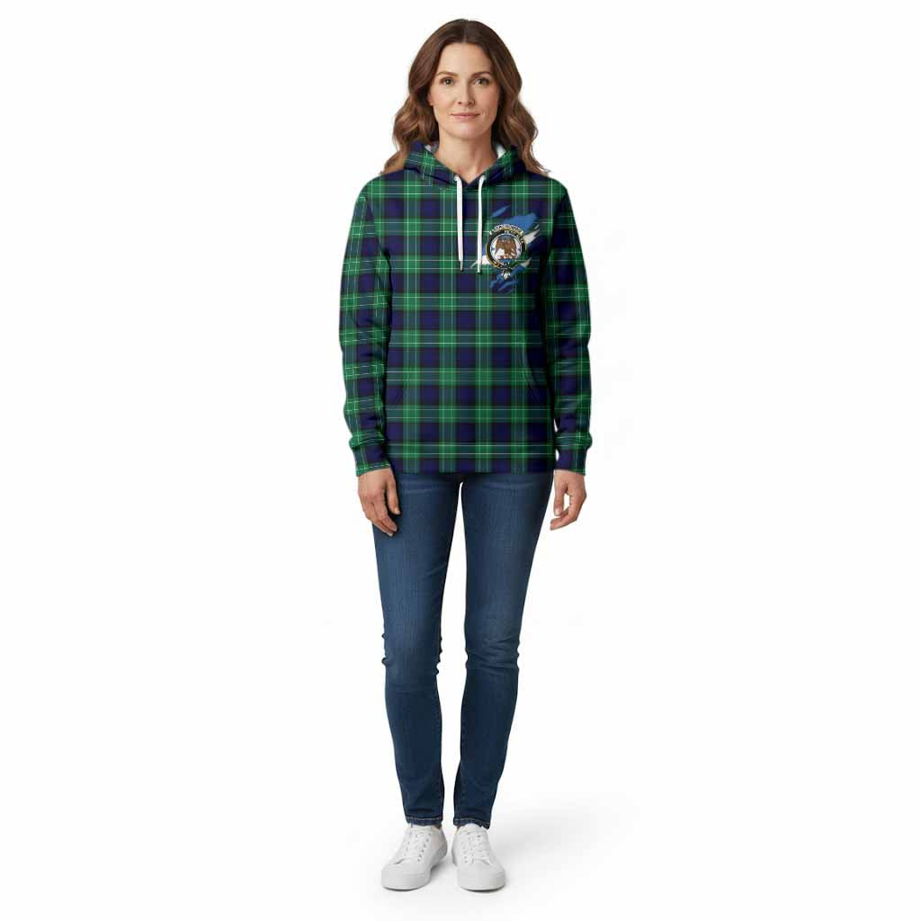 Abercrombie Clan Crest In Me Tartan Cotton Hoodie Scotland Flag Style