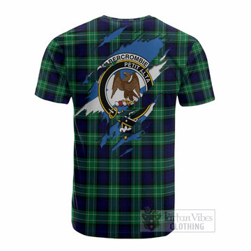 Abercrombie Clan Crest In Me Tartan Cotton T-shirt Scotland Flag Style