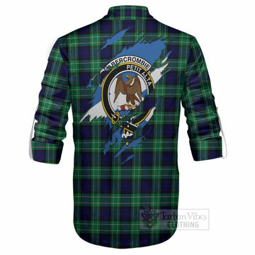 Abercrombie Clan Crest In Me Tartan Ghillie Shirt Scotland Flag Style