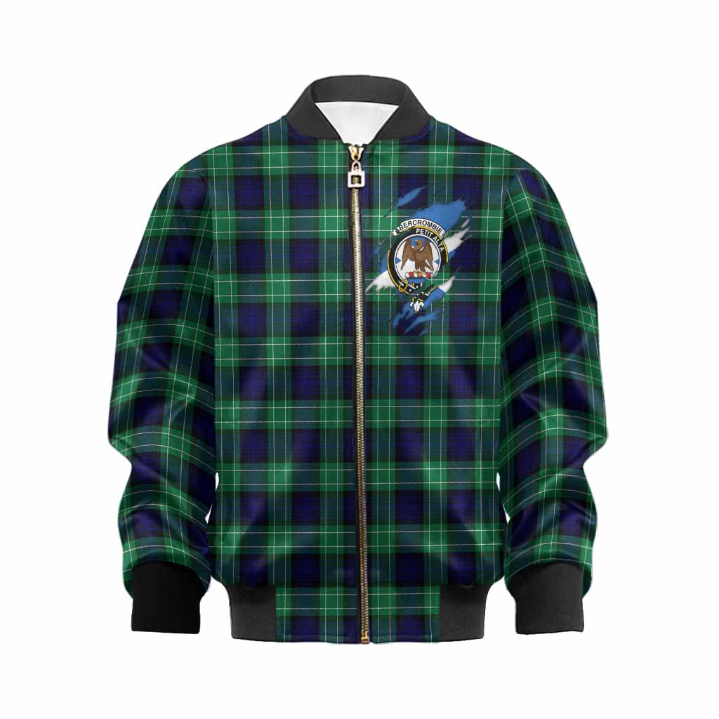 Abercrombie Clan Crest In Me Tartan Kid Bomber Jacket Scotland Flag Style