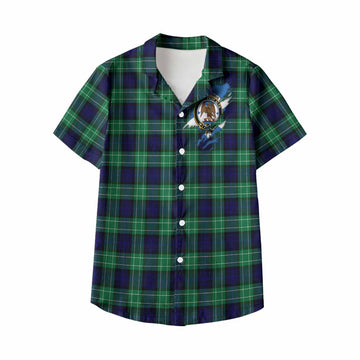 Abercrombie Clan Crest In Me Tartan Kid Hawaiian Shirt Scotland Flag Style