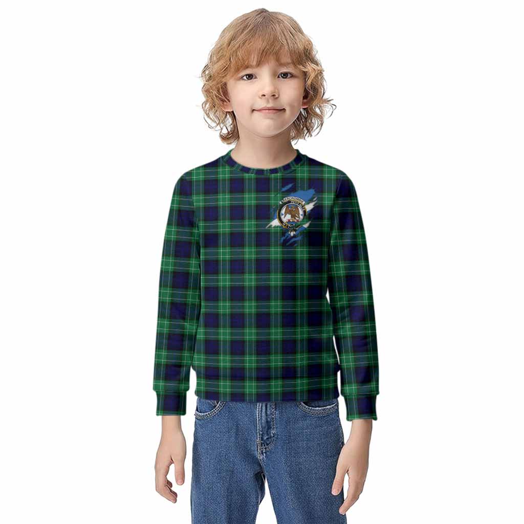 Abercrombie Clan Crest In Me Tartan Kid Knitted Sweatshirt Scotland Flag Style