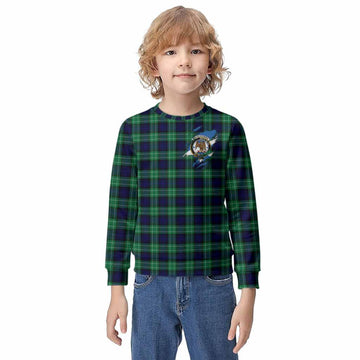 Abercrombie Clan Crest In Me Tartan Kid Knitted Sweatshirt Scotland Flag Style