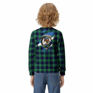 Abercrombie Clan Crest In Me Tartan Kid Knitted Sweatshirt Scotland Flag Style