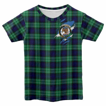 Abercrombie Clan Crest In Me Tartan Kid T-shirt Scotland Flag Style