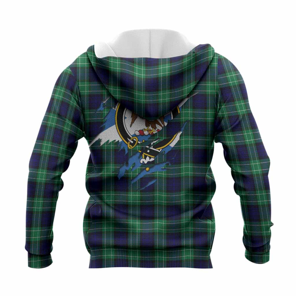 Abercrombie Clan Crest In Me Tartan Knitted Hoodie Scotland Flag Style