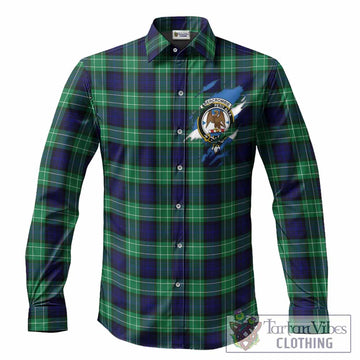 Abercrombie Clan Crest In Me Tartan Long Sleeve Button Shirts Scotland Flag Style