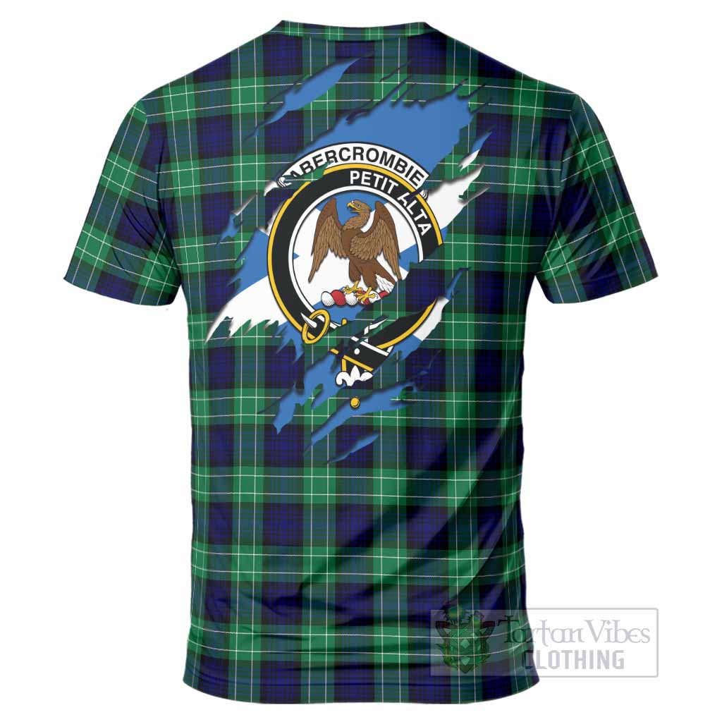 Abercrombie Clan Crest In Me Tartan T-Shirt Scotland Flag Style