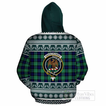 Abercrombie Clan Tartan Christmas Cotton Hoodie with Family Crest