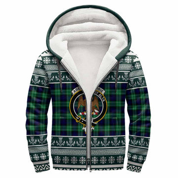 Abercrombie Clan Tartan Christmas Fleece Hoodie with Family Crest
