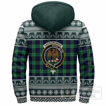 Abercrombie Clan Tartan Christmas Fleece Hoodie with Family Crest