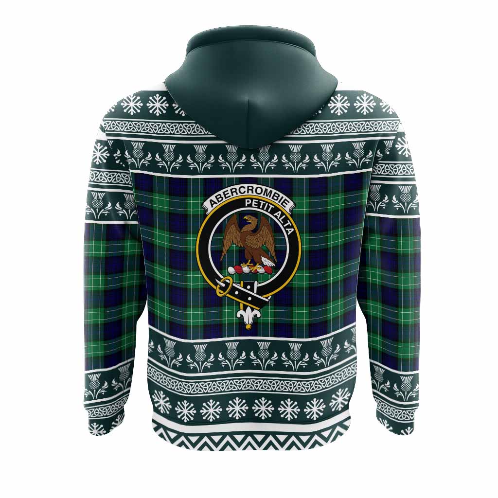 Abercrombie Clan Tartan Christmas Hoodie with Family Crest - Tartan Vibes Clothing