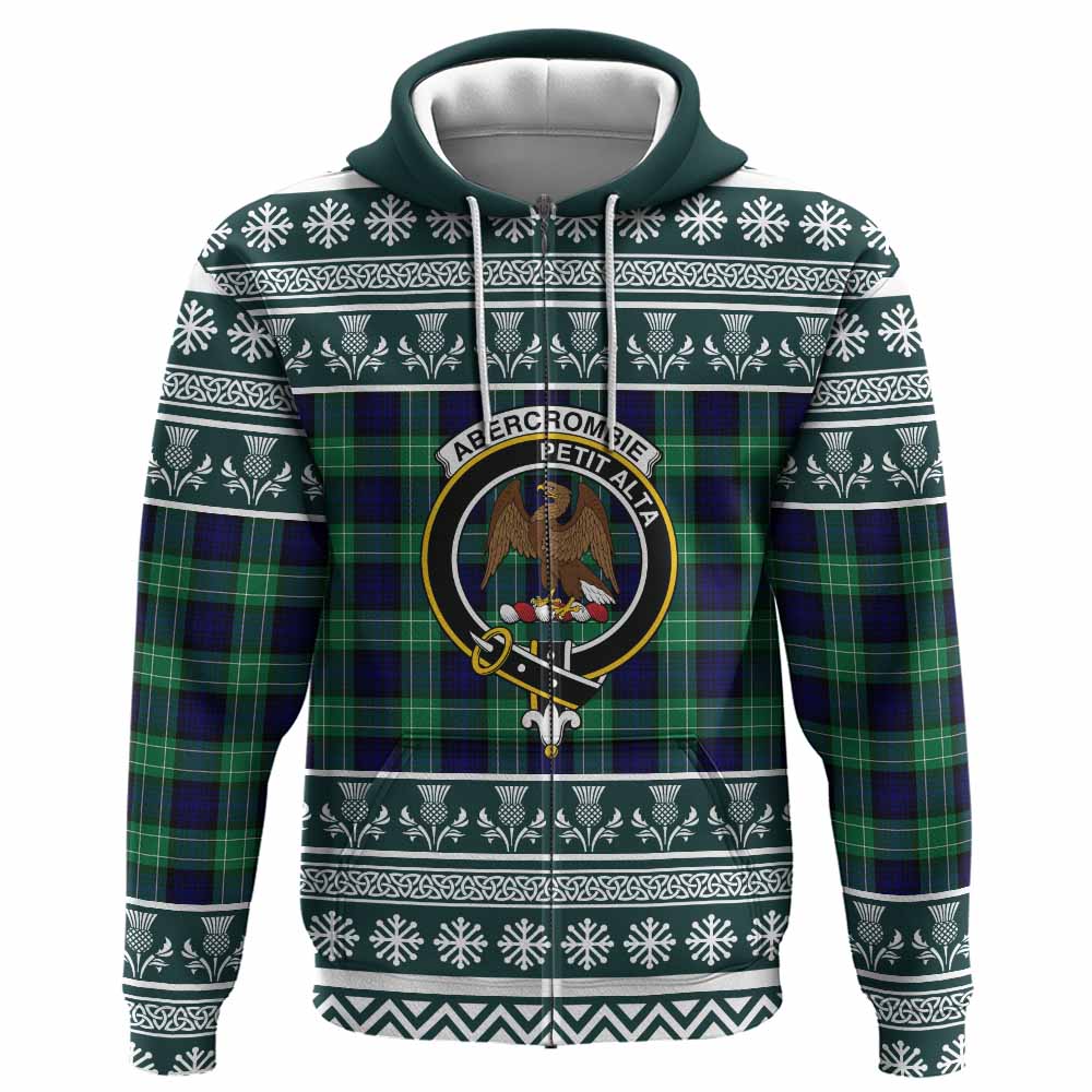 Abercrombie Clan Tartan Christmas Hoodie with Family Crest - Tartan Vibes Clothing