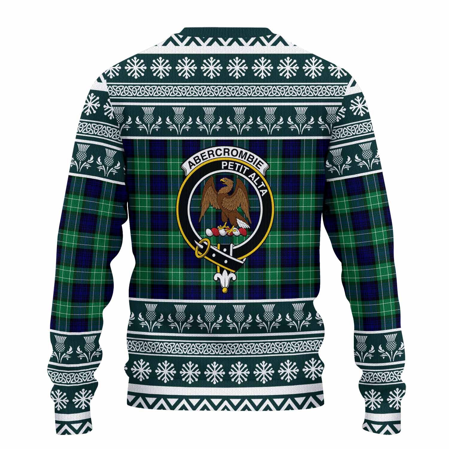 Abercrombie Clan Tartan Christmas Ugly Sweater with Family Crest - Tartan Vibes Clothing