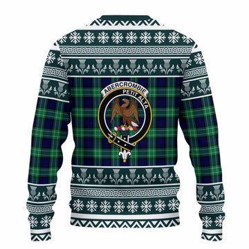 Abercrombie Clan Tartan Christmas Ugly Sweater with Family Crest