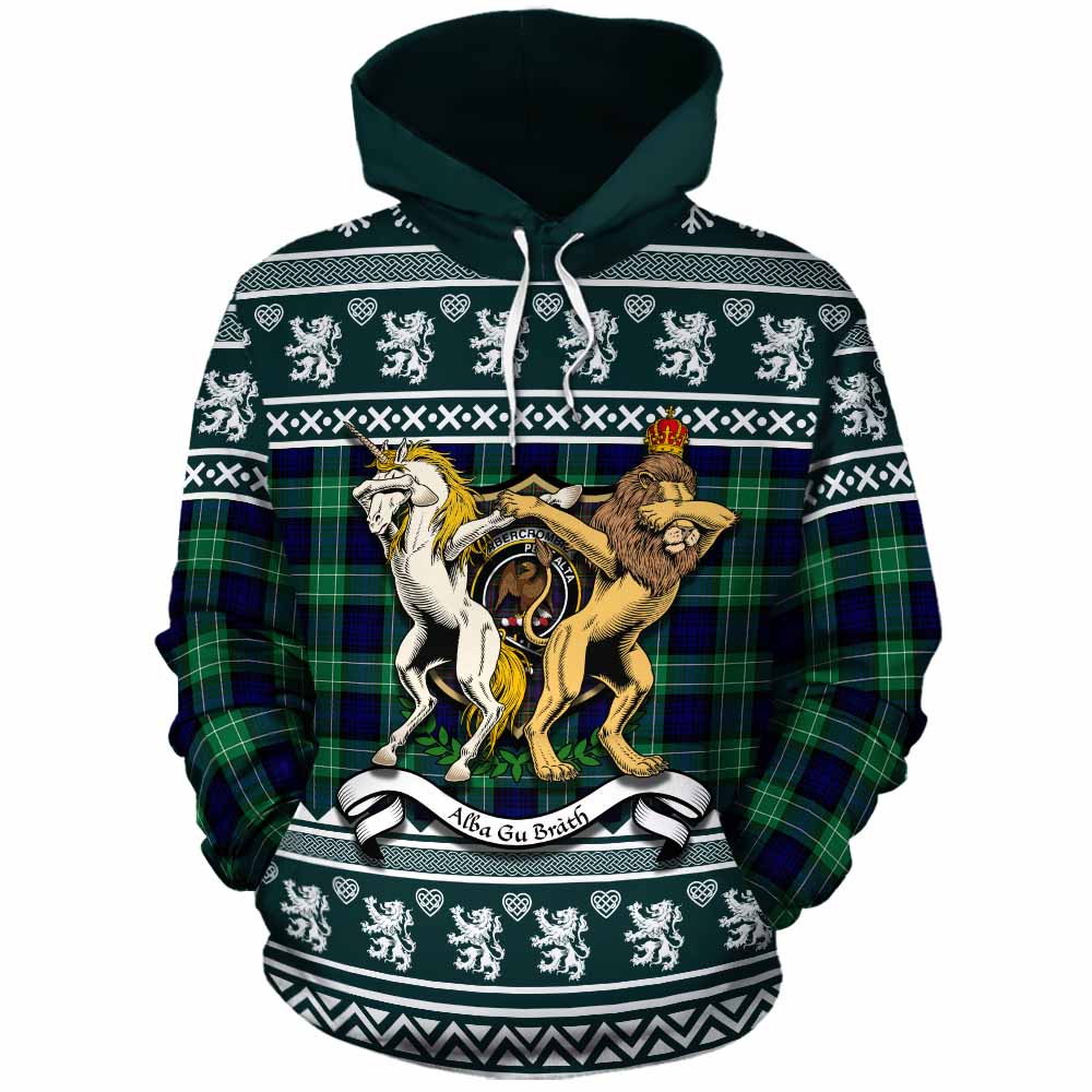 Abercrombie Clan Tartan Crest Christmas Cotton Hoodie Coat of Arms Funny Style - Tartan Vibes Clothing