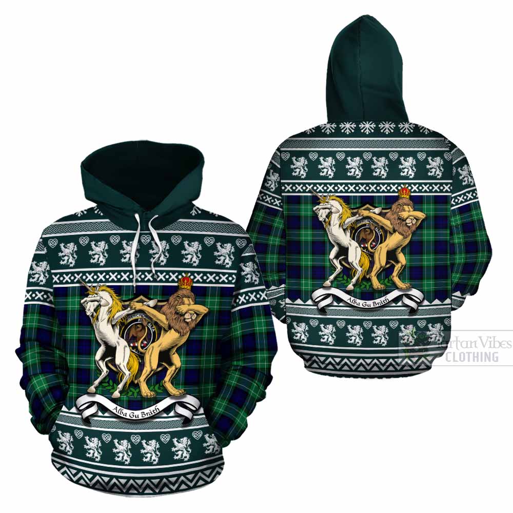 Abercrombie Clan Tartan Crest Christmas Cotton Hoodie Coat of Arms Funny Style - Tartan Vibes Clothing