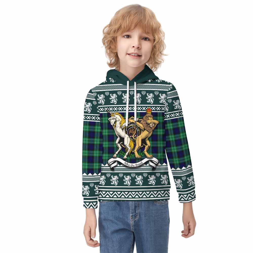 Abercrombie Clan Tartan Crest Christmas Kid Hoodie Coat of Arms Funny Style - Tartan Vibes Clothing