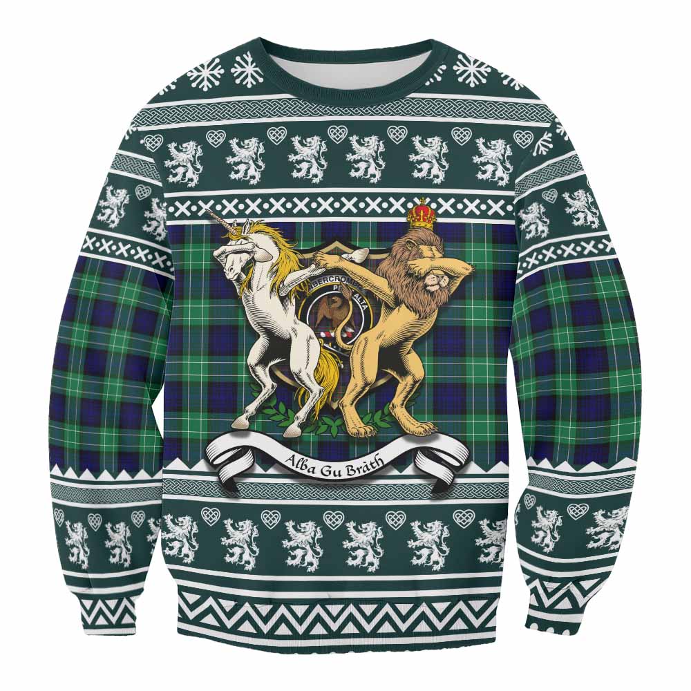Abercrombie Clan Tartan Crest Christmas Sweatshirt Coat of Arms Funny Style - Tartan Vibes Clothing