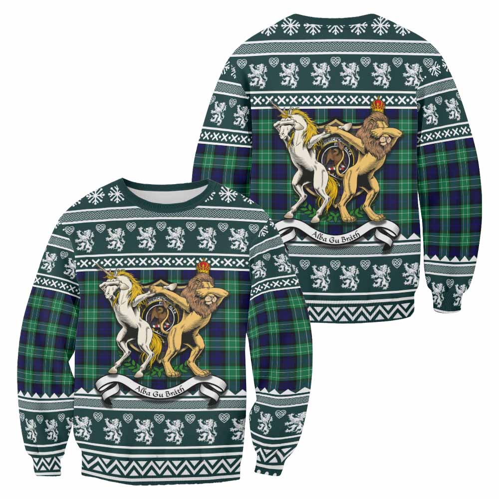 Abercrombie Clan Tartan Crest Christmas Sweatshirt Coat of Arms Funny Style - Tartan Vibes Clothing