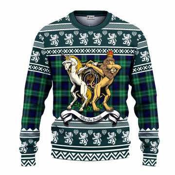 Abercrombie Clan Tartan Crest Christmas Ugly Sweater Coat of Arms Funny Style