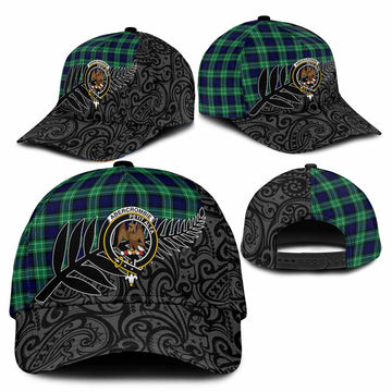 Abercrombie Crest Tartan Classic Cap with New Zealand Silver Fern Half Style