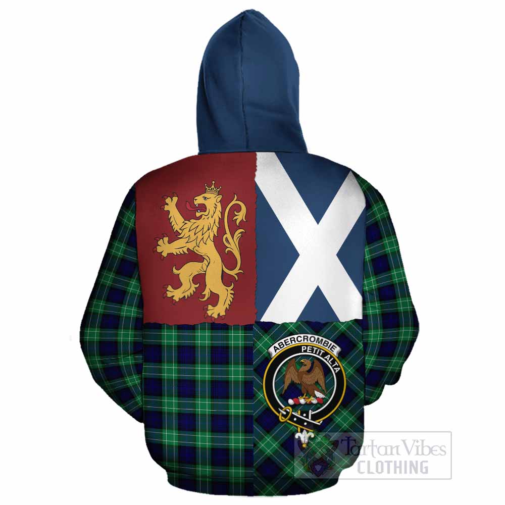 Abercrombie Crest Tartan Cotton Hoodie with Lion Rampant Saltire Style - Tartan Vibes Clothing