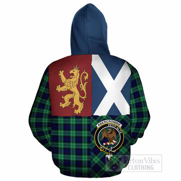 Abercrombie Crest Tartan Cotton Hoodie with Lion Rampant Saltire Style