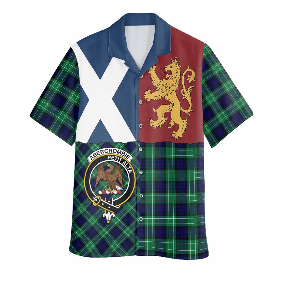 Abercrombie Crest Tartan Hawaiian Shirt with Lion Rampant Saltire Style