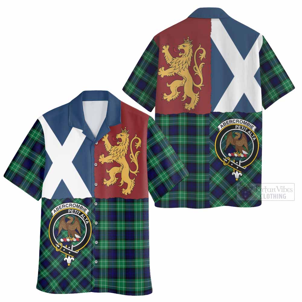 Abercrombie Crest Tartan Hawaiian Shirt with Lion Rampant Saltire Style