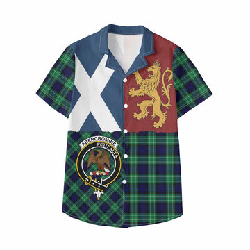 Abercrombie Crest Tartan Kid Hawaiian Shirt with Lion Rampant Saltire Style