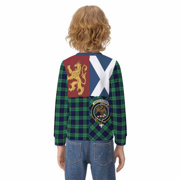 Abercrombie Crest Tartan Kid Knitted Sweatshirt with Lion Rampant Saltire Style