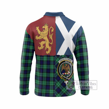 Abercrombie Crest Tartan Long Sleeve Polo Shirt with Lion Rampant Saltire Style