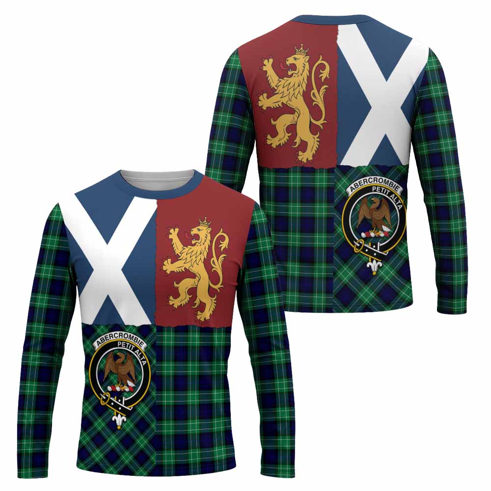 Abercrombie Crest Tartan Long Sleeve T-Shirt with Lion Rampant Saltire Style