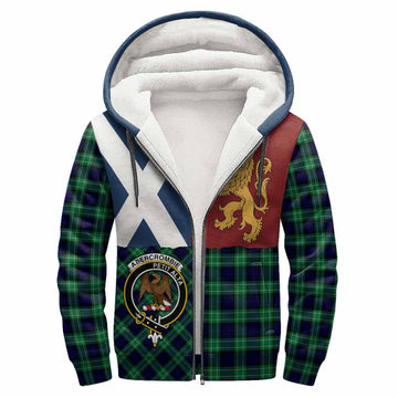 Abercrombie Crest Tartan Sherpa Hoodie with Lion Rampant Saltire Style