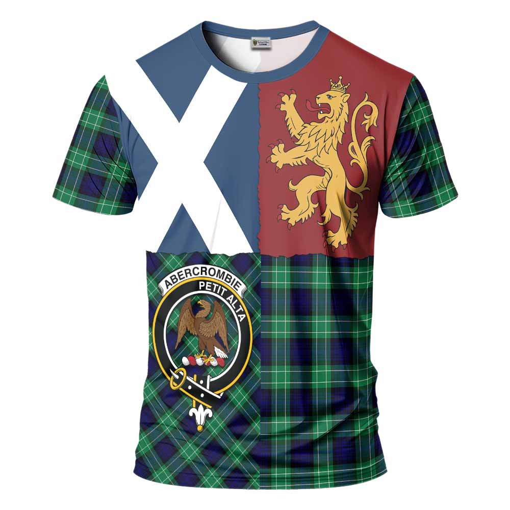 Abercrombie Crest Tartan T-Shirt with Lion Rampant Saltire Style