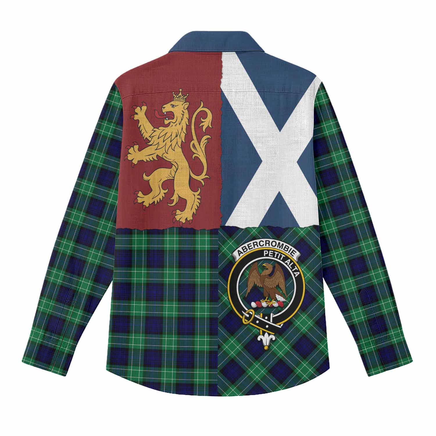 Abercrombie Crest Tartan Women Casual Shirt with Lion Rampant Saltire Style