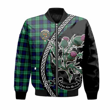 Abercrombie Family Crest Tartan Bomber Jacket Alba Thistle Inspired