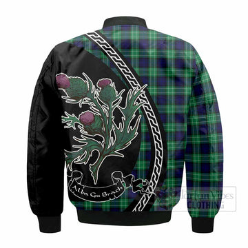 Abercrombie Family Crest Tartan Bomber Jacket Alba Thistle Inspired