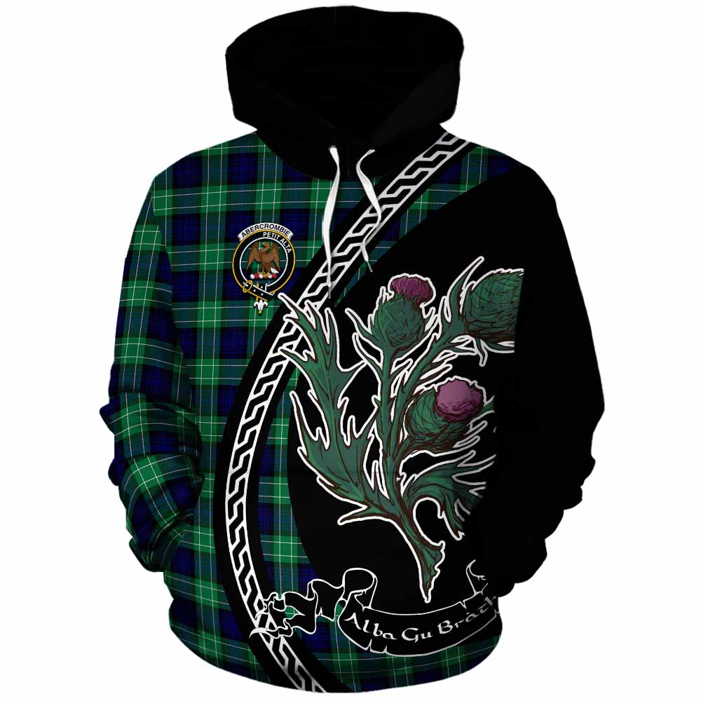 Abercrombie Family Crest Tartan Cotton Hoodie Alba Thistle Inspired - Tartan Vibes Clothing