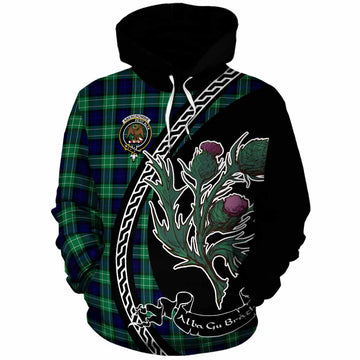 Abercrombie Family Crest Tartan Cotton Hoodie Alba Thistle Inspired