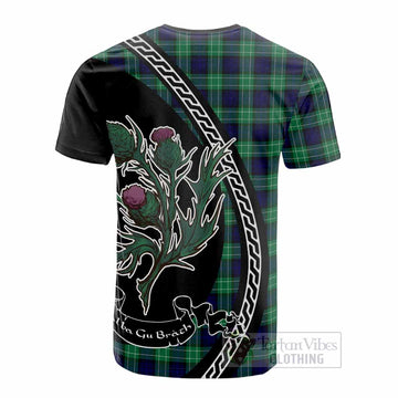 Abercrombie Family Crest Tartan Cotton T-shirt Alba Thistle Inspired