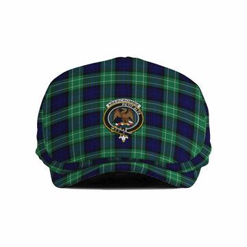 Abercrombie Family Crest Tartan Jeff Cap, Tartan Flat Cap