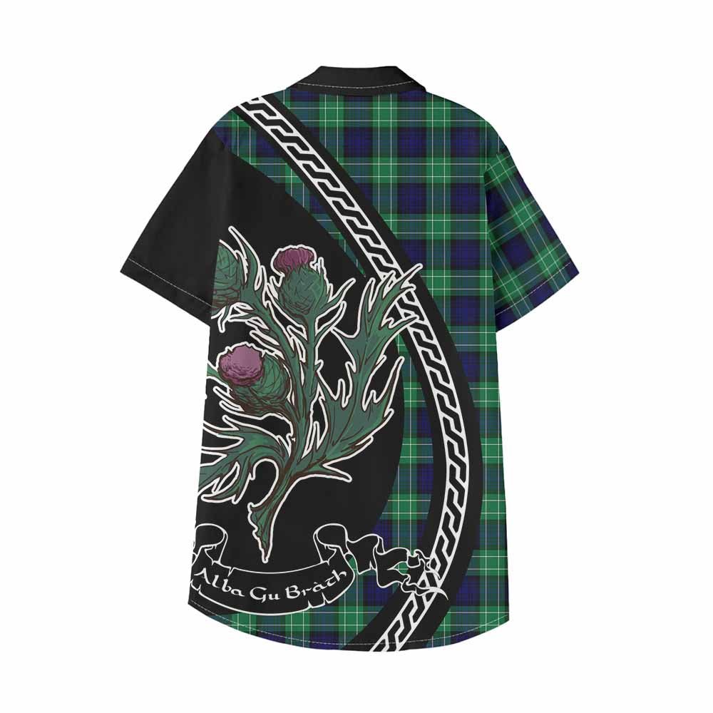 Abercrombie Family Crest Tartan Kid Hawaiian Shirt Alba Thistle Inspired - Tartan Vibes Clothing