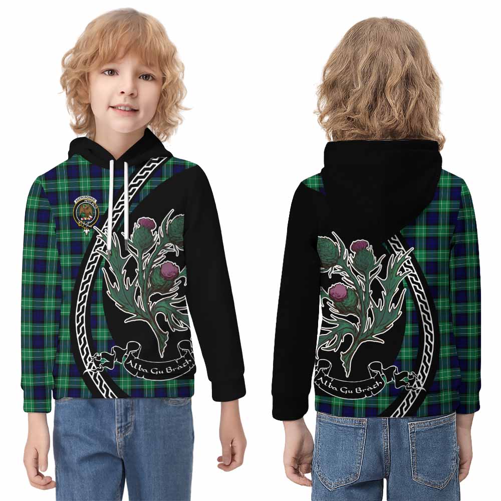 Abercrombie Family Crest Tartan Kid Hoodie Alba Thistle Inspired - Tartan Vibes Clothing