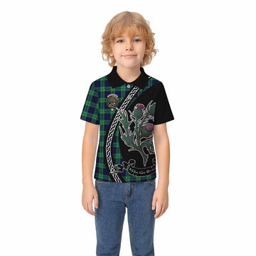 Abercrombie Family Crest Tartan Kid Polo Shirt Alba Thistle Inspired